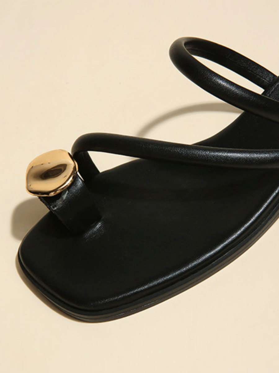 Molten Gold Flat Sandals
