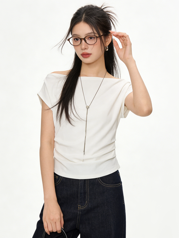 Drape Boat Neck Top