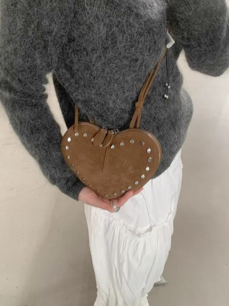 Studded Heart Mini Bag