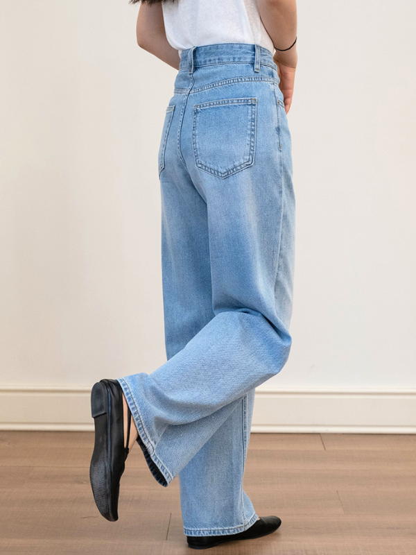 Subtle Glitter Wide Straight Denim（XS〜XL）