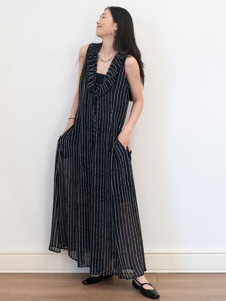 Sheer Ruffle Maxi Dress