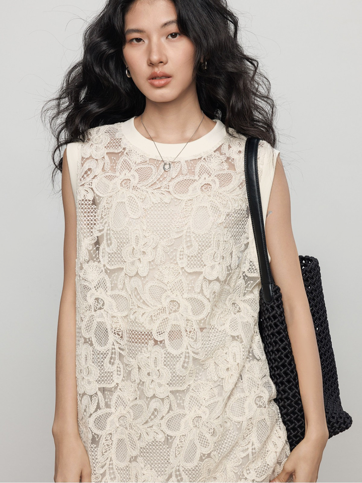 Floral Lace Layered Dress