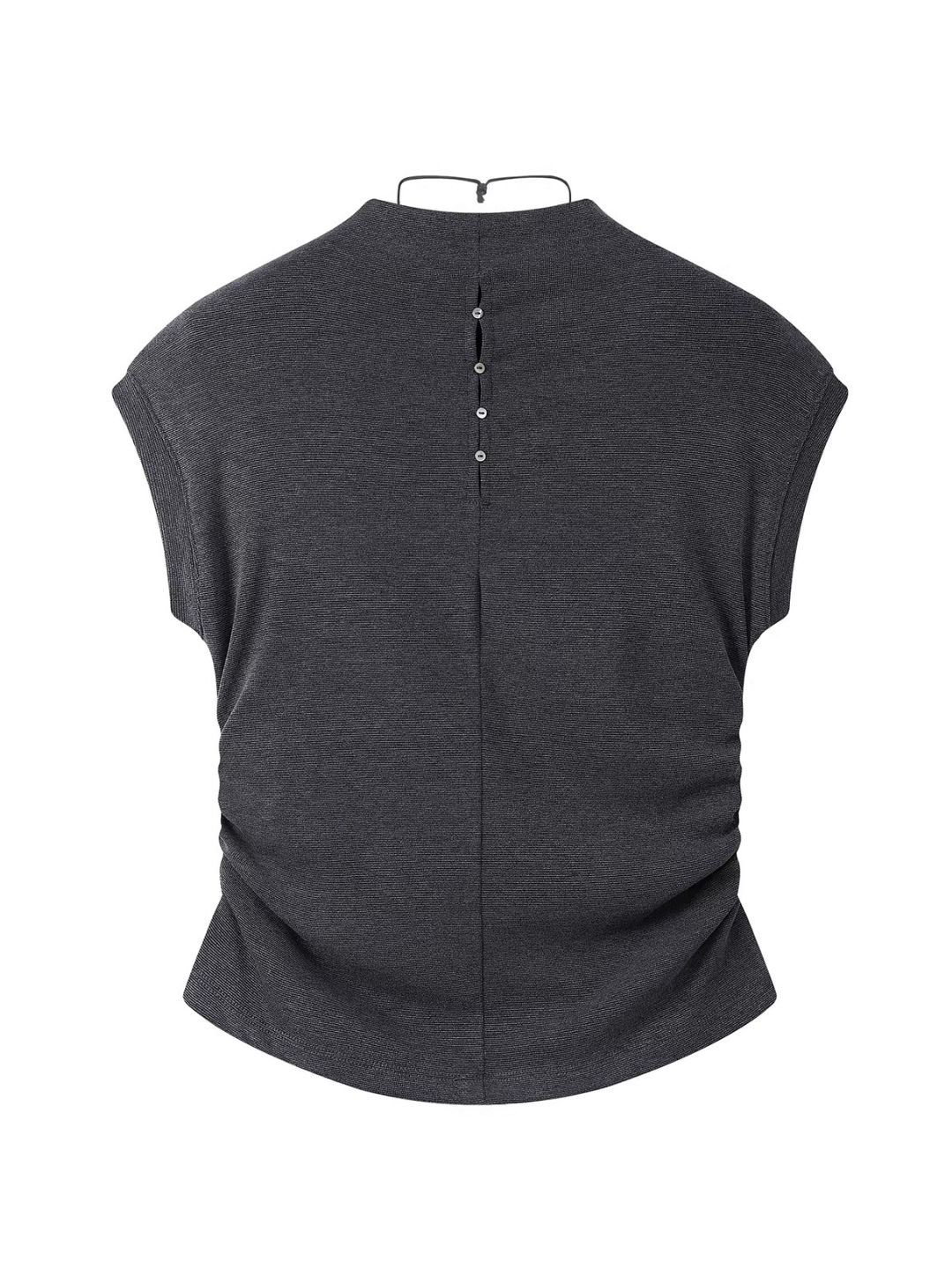 Side Gather Mock Neck Top
