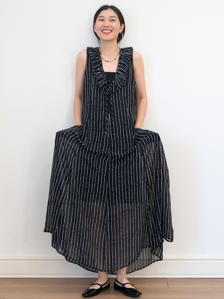 Sheer Ruffle Maxi Dress