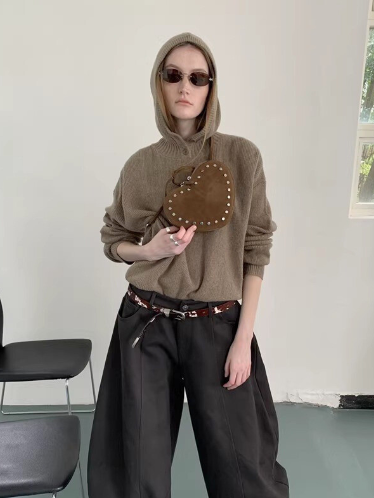 Studded Heart Mini Bag