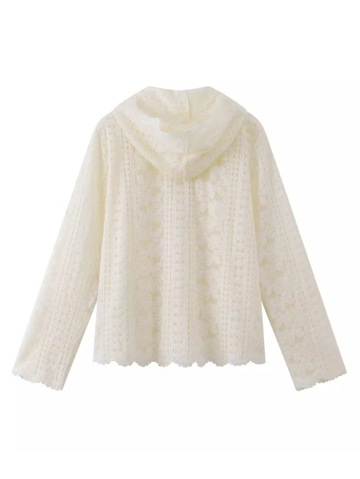 Sheer Lace Hooded Cardigan