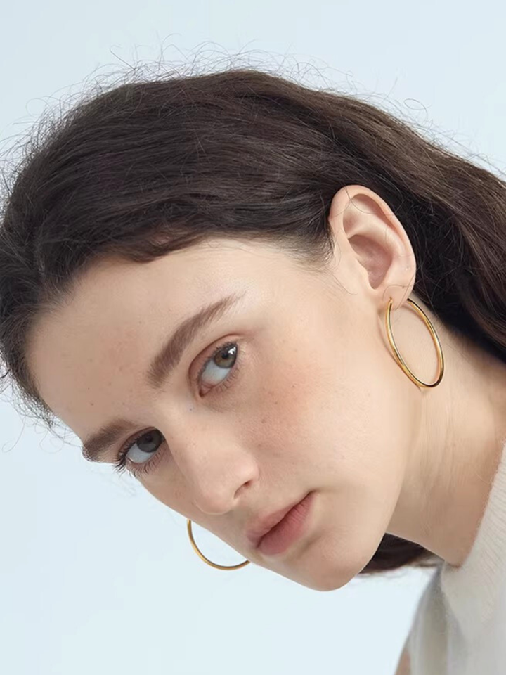 【EGO ACC】Minimal Gold Hoop Earrings