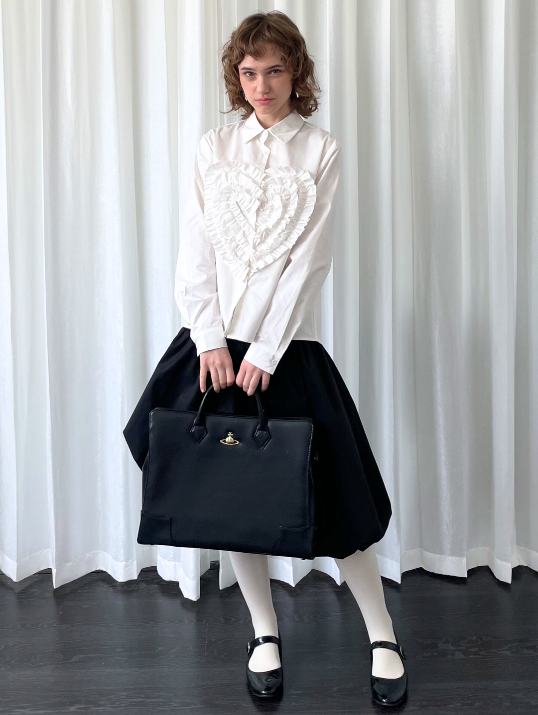 【Loose Smell】Heart Frill Shirt
