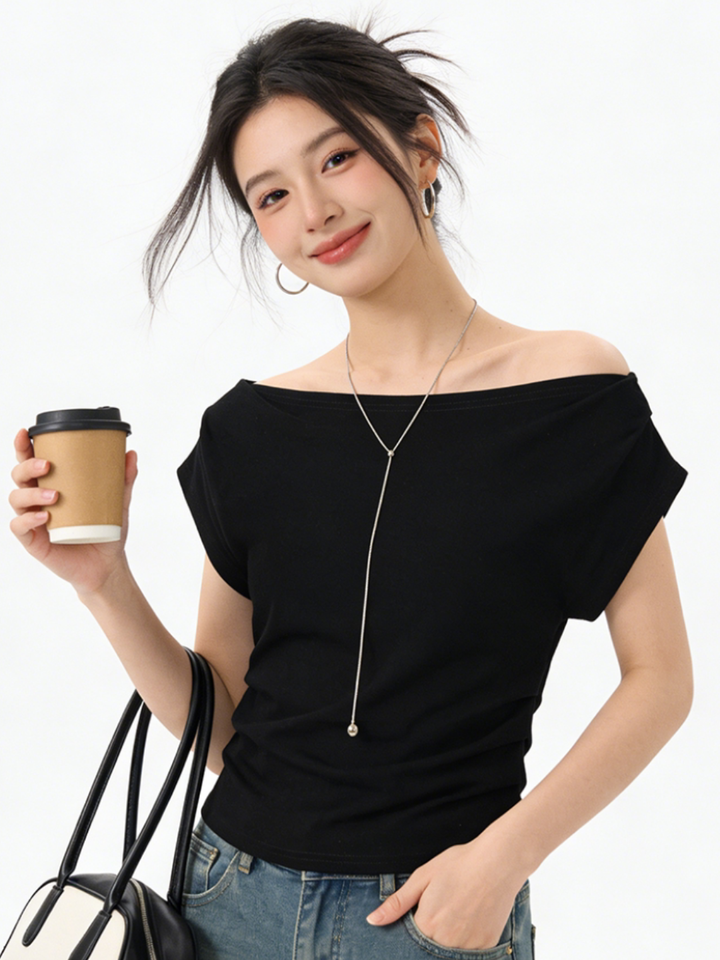 Drape Boat Neck Top