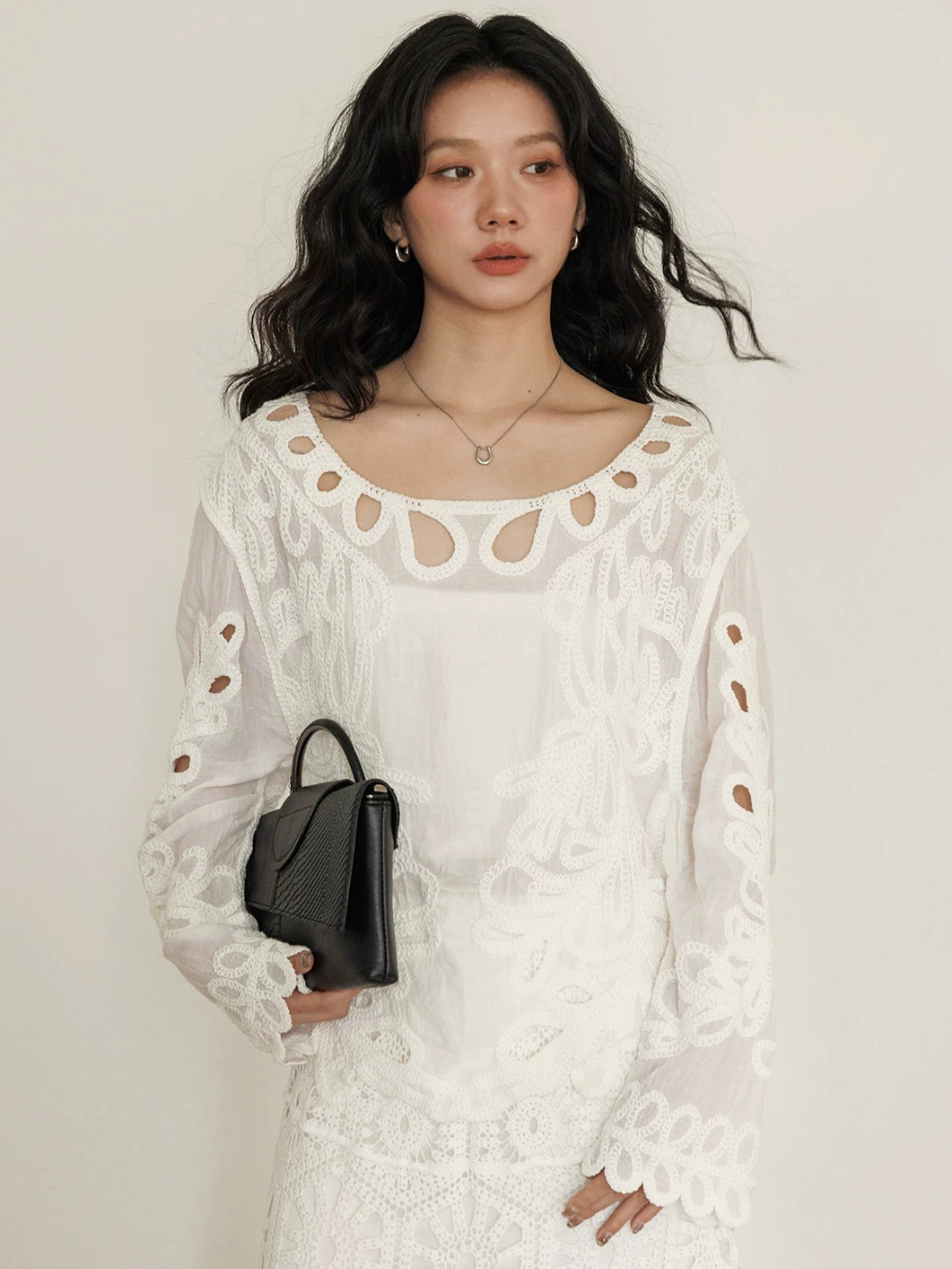 Loop Lace Sheer Blouse
