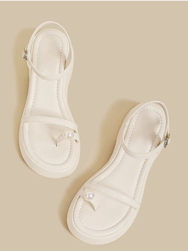 Pearl Accent Platform Sandals
