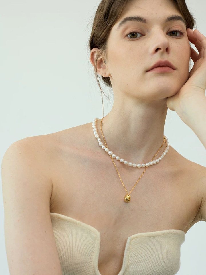 【EGO ACC】Organic Pearl Toggle Necklace