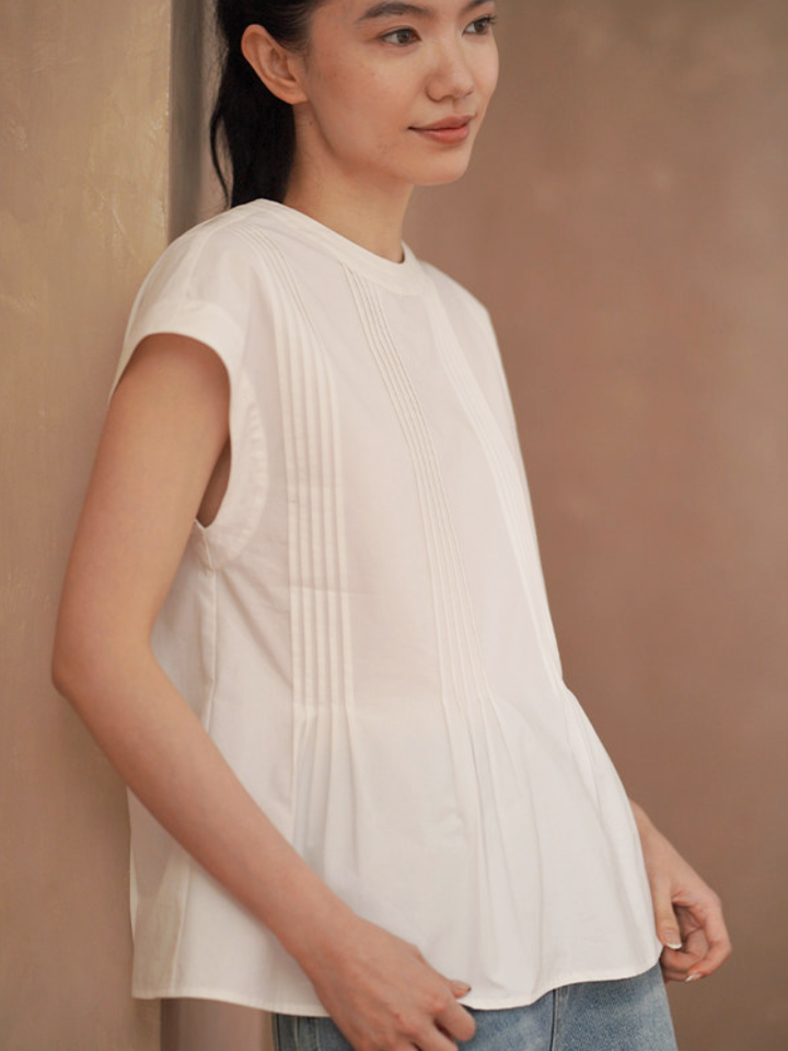Pintuck Peplum Blouse