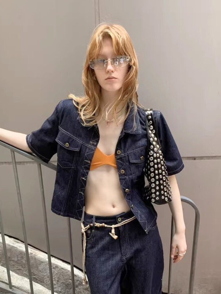 Metal Studs Mini Hobo Bag