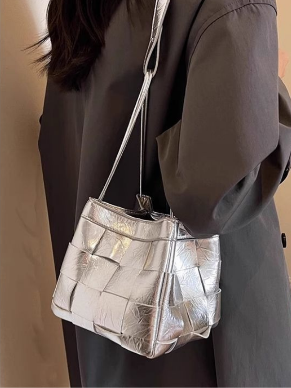3way metallic Weave Mini Bag