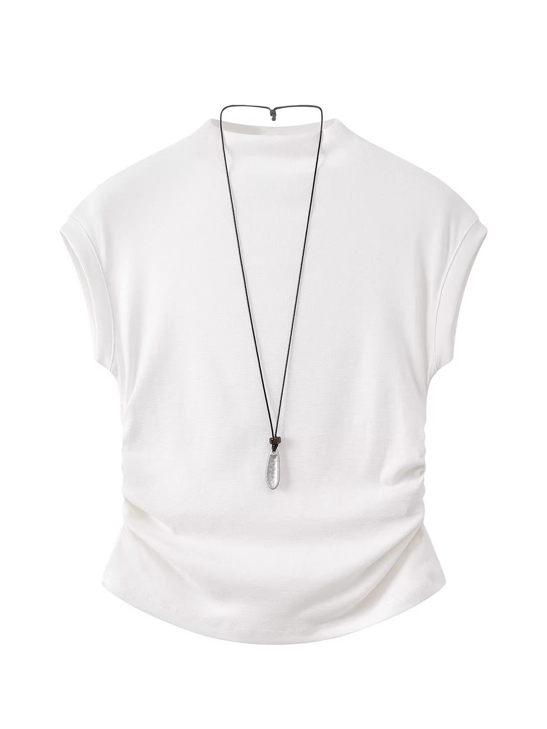 Side Gather Mock Neck Top