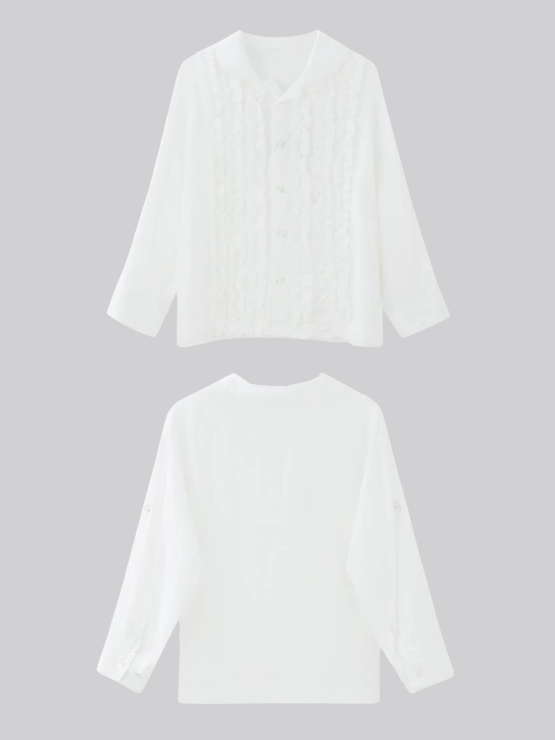 Frill Linen Sheer Blouse