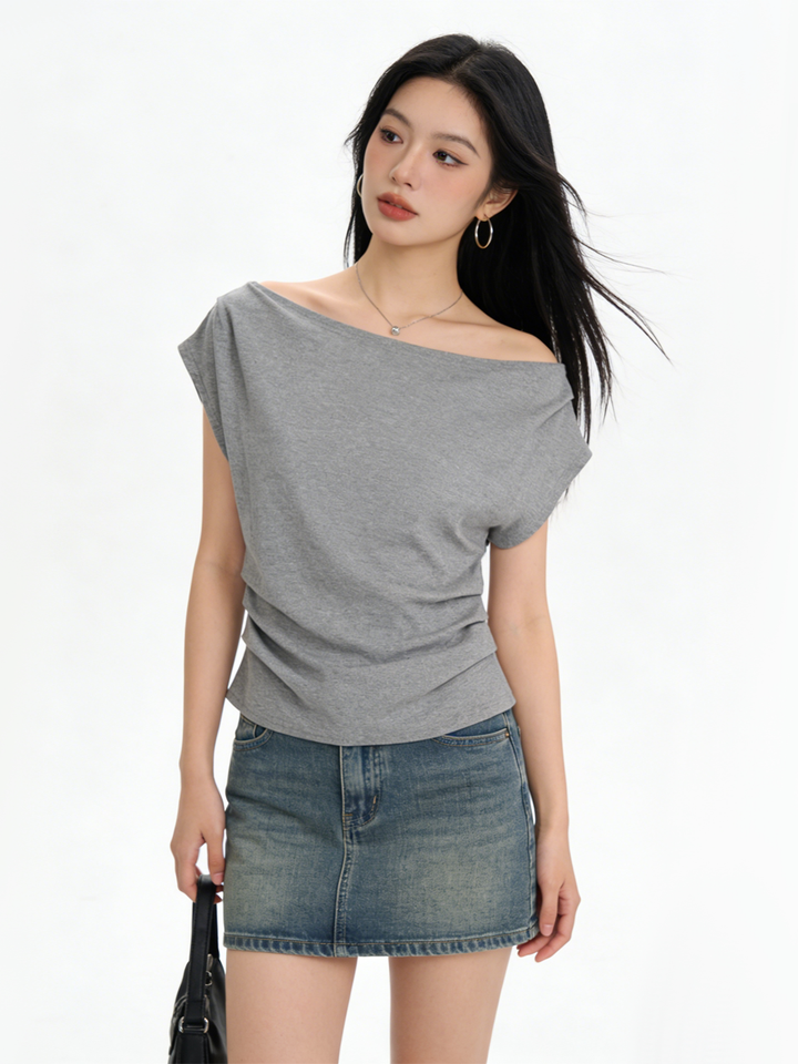 Drape Boat Neck Top