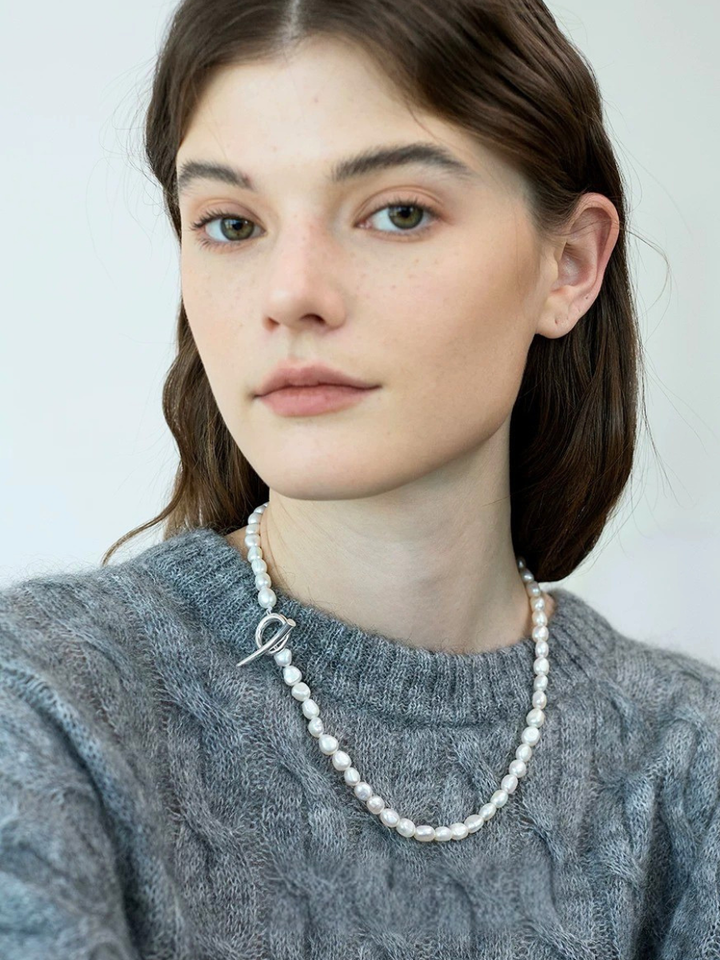 【EGO ACC】Organic Pearl Toggle Necklace