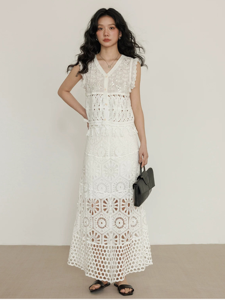 Crochet Panel Lace Skirt