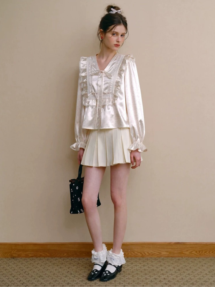 Satin Frill Detail Blouse