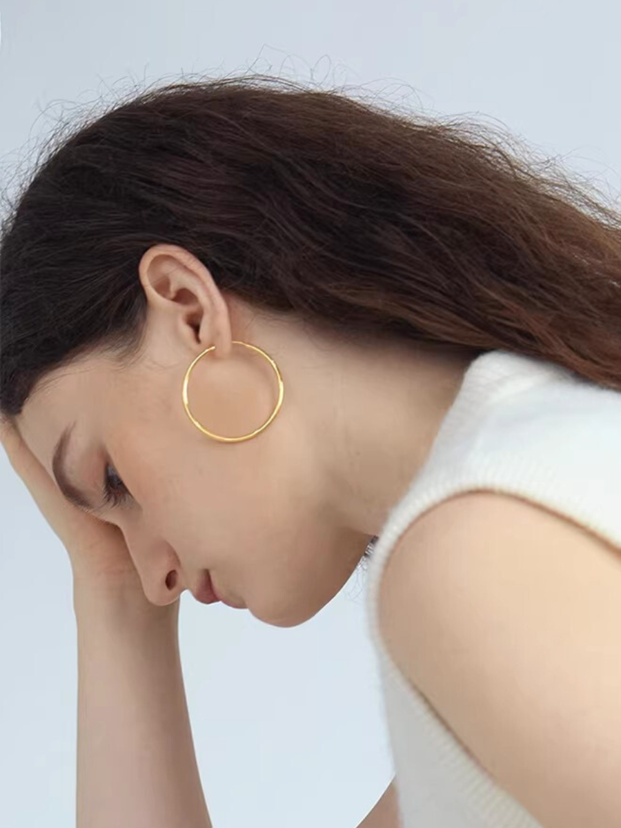 【EGO ACC】Minimal Gold Hoop Earrings