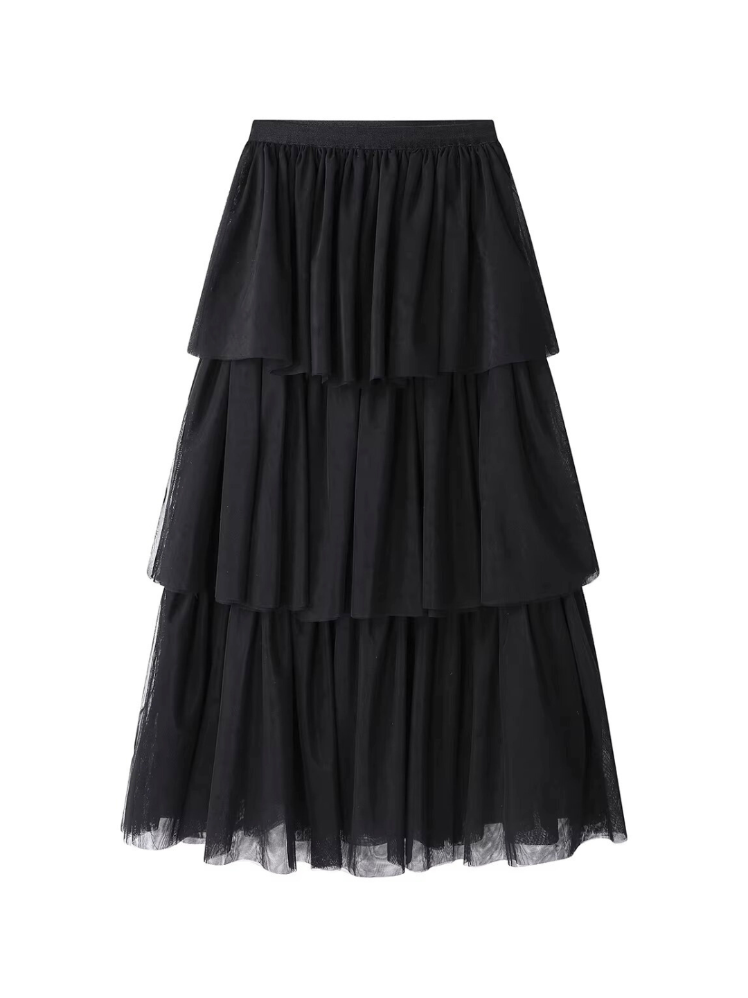 Sheer Mesh Tiered Skirt