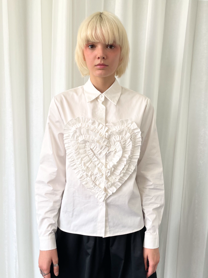 【Loose Smell】Heart Frill Shirt