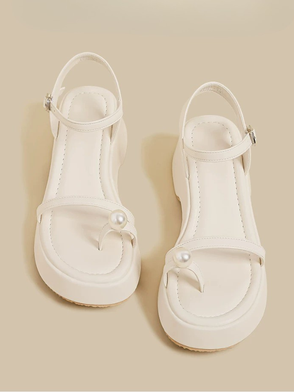 Pearl Accent Platform Sandals
