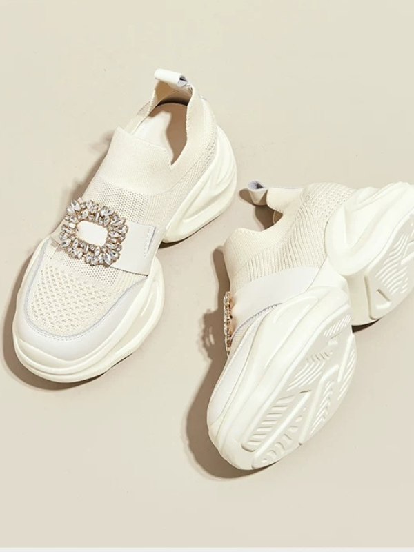 Ornament Buckle Slip-on Sneakers