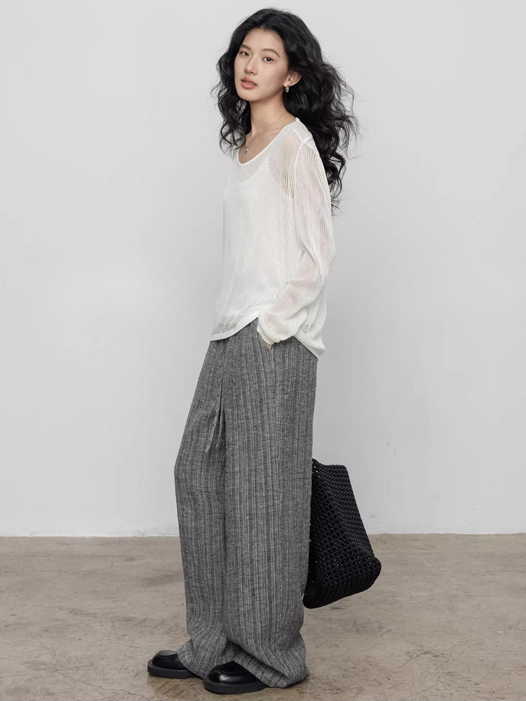 〈Pre order〉Back Cross Sheer Knit Set