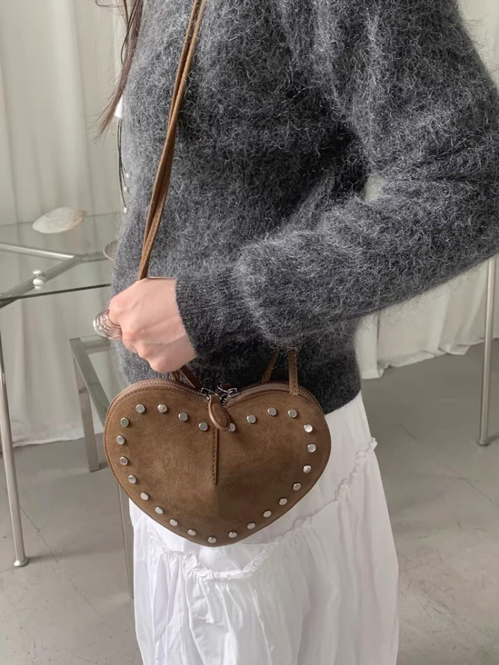 Studded Heart Mini Bag