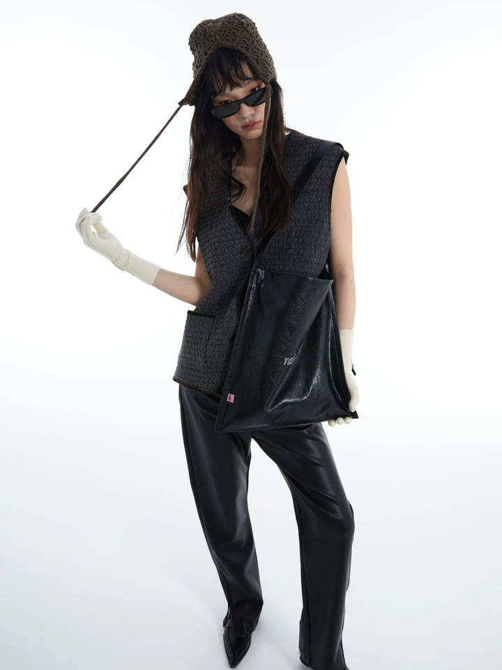 〈Pre Order〉【DIRTY SIX】Flat Leather Tote Bag
