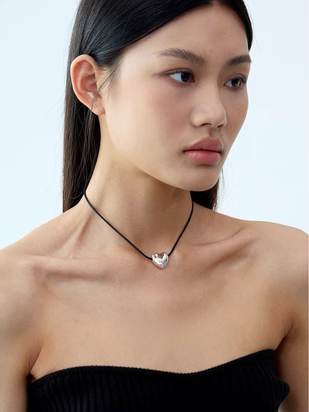 【EGO ACC】Heart Pendant Cord Necklace