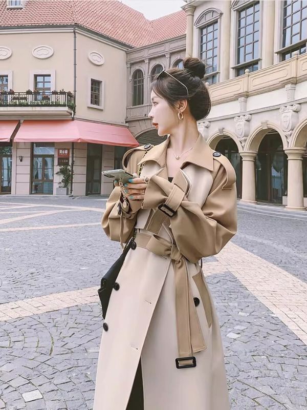 Bi-Color Structured Trench Coat
