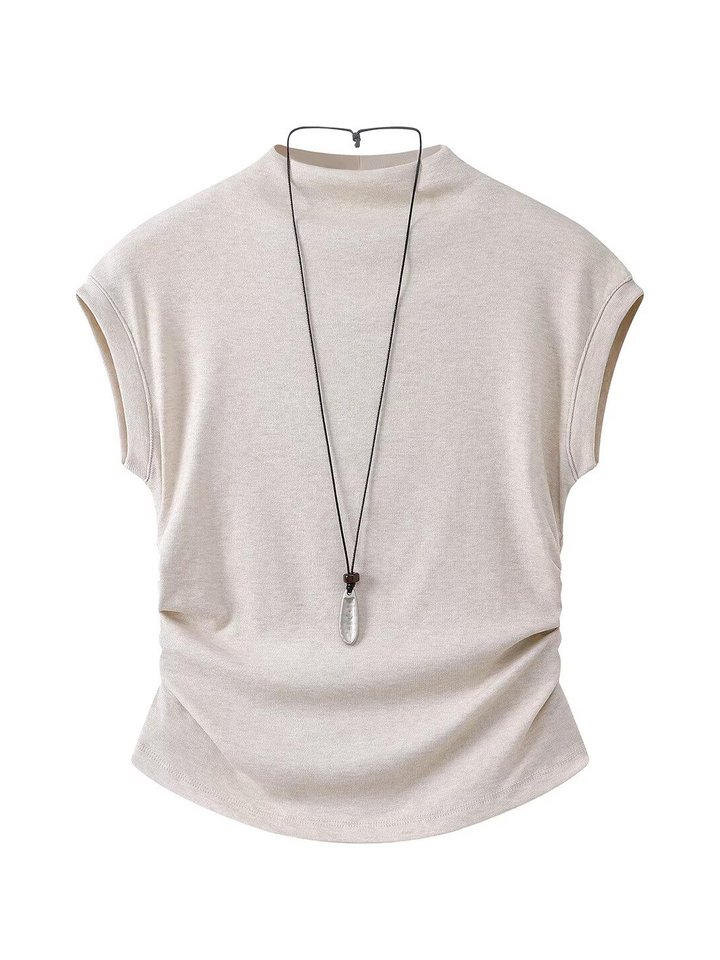 Side Gather Mock Neck Top