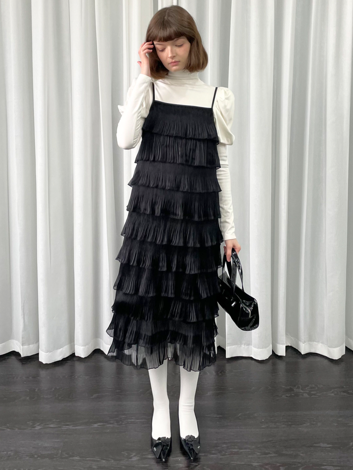 【Loose Smell】Layered Pleated Frill Dress