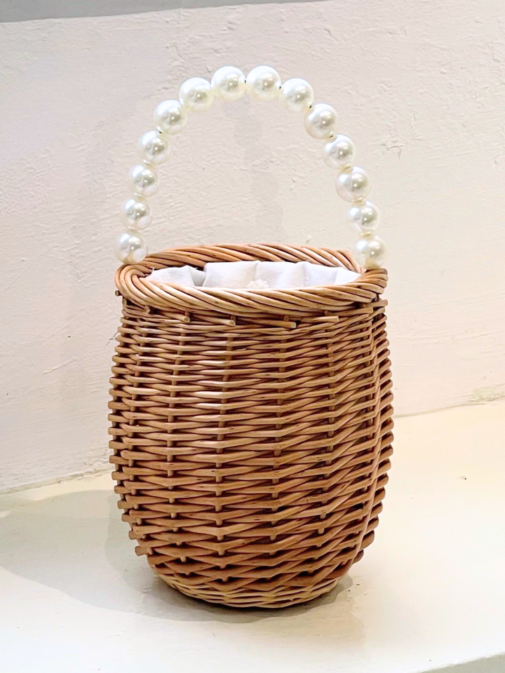 Pearl Handle Basket Bag
