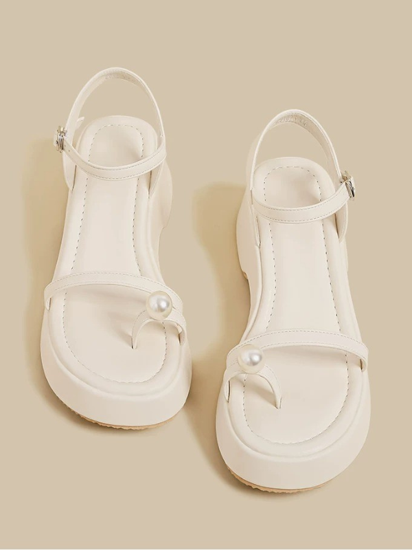 Pearl Accent Platform Sandals