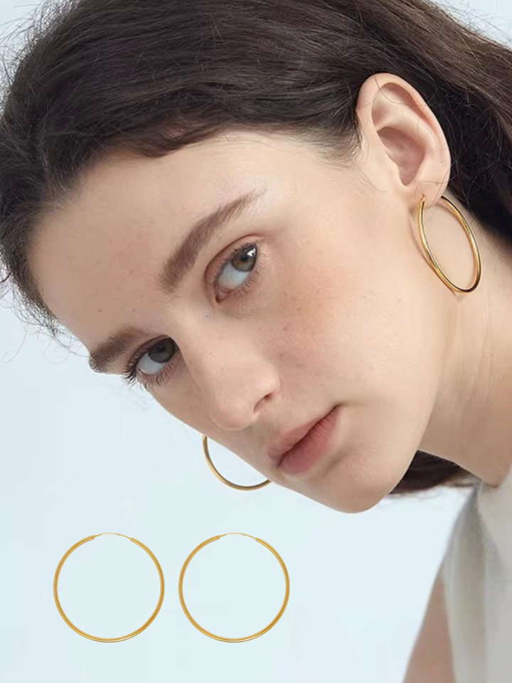 【EGO ACC】Minimal Gold Hoop Earrings