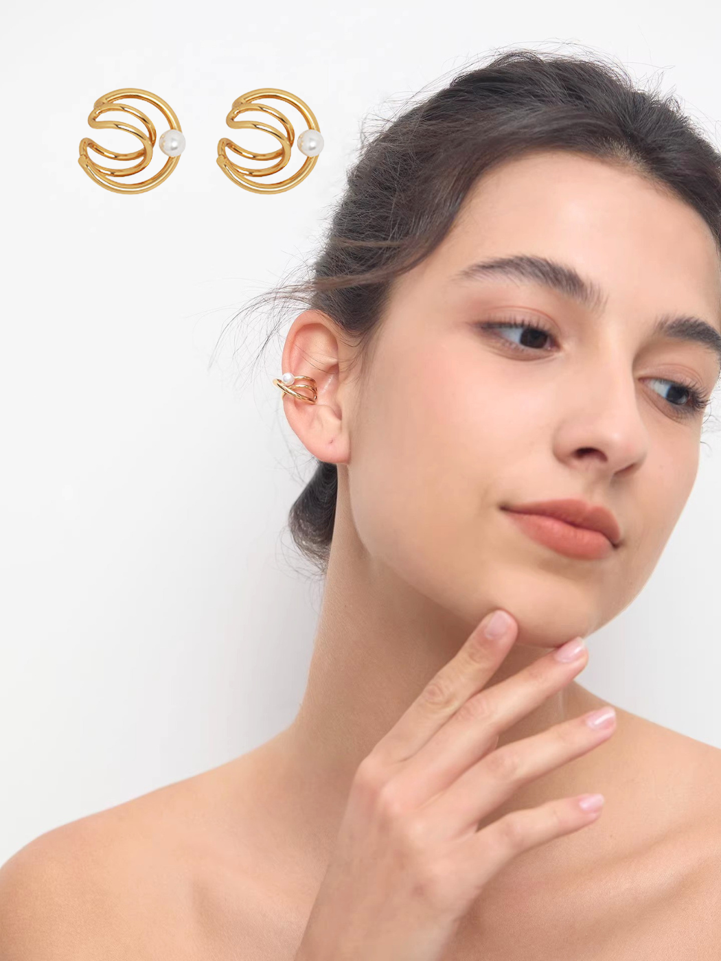 【EGO ACC】Pearl Orbit Ear Cuff