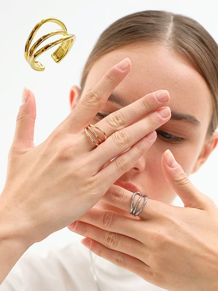 【EGO ACC】Fluid Triple Line Ring