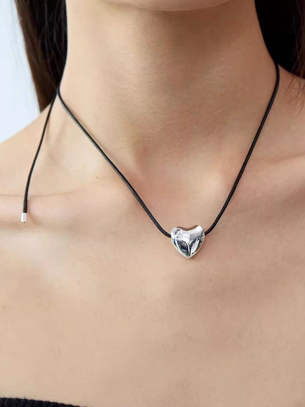 【EGO ACC】Heart Pendant Cord Necklace