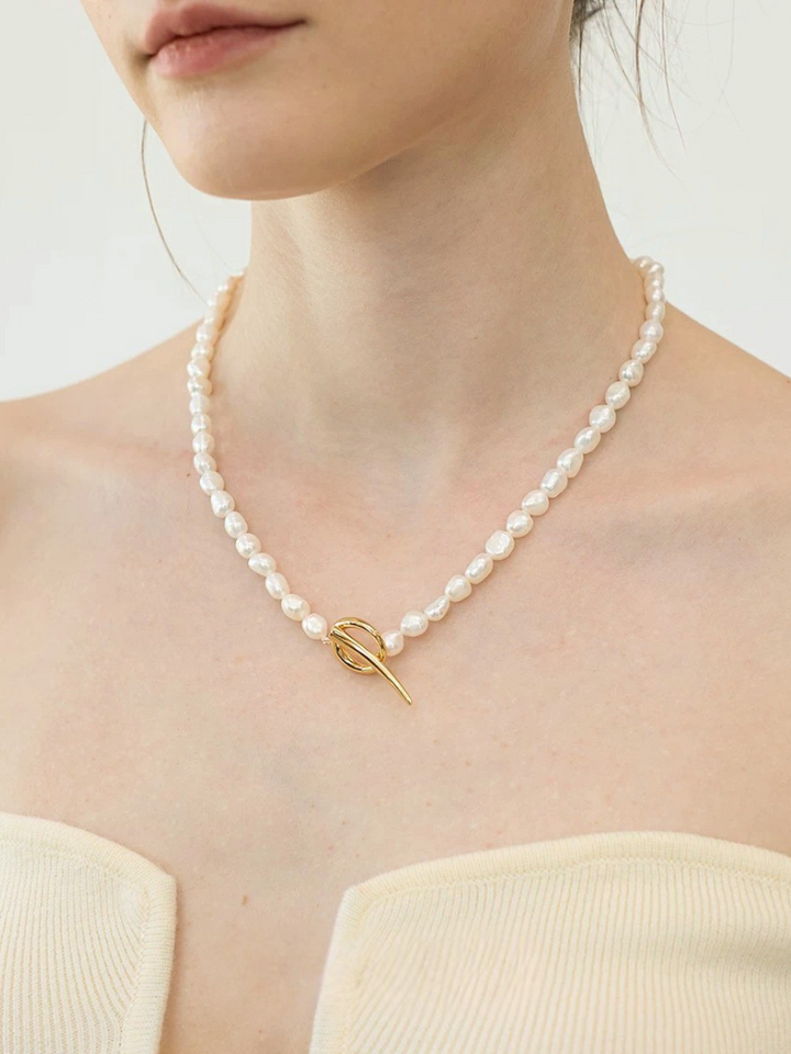【EGO ACC】Organic Pearl Toggle Necklace