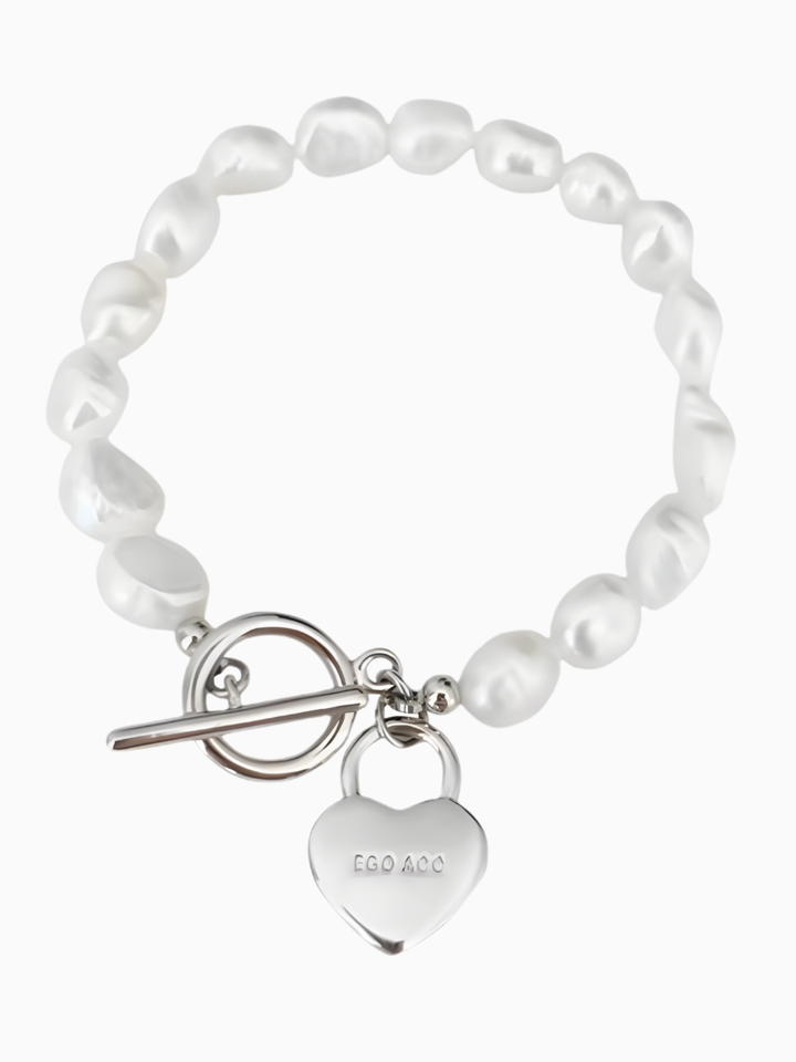 【EGO ACC】Heart Pearl Toggle Bracelet