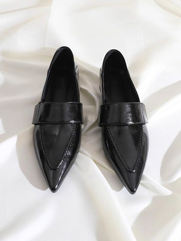 〈Pre Order〉Wide Strap Pointed Loafers