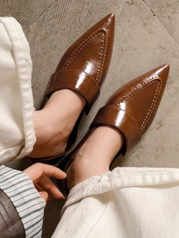 〈Pre Order〉Wide Strap Pointed Loafers